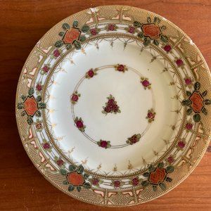 6 Nagoya Nippon pink blossom gold trim small plate lot.  6 plates